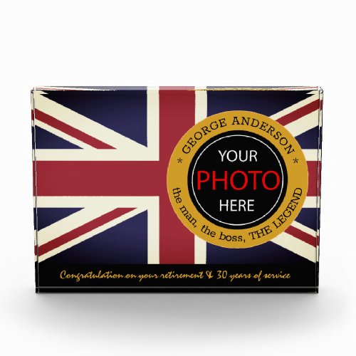 British Flag Photo Block  United Kindom  name UK