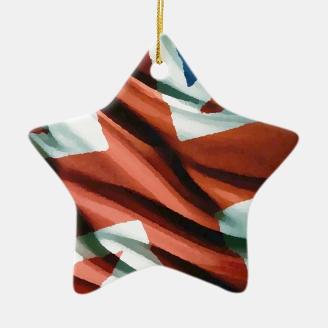 British Flag Pop Art Ceramic Ornament (Front)