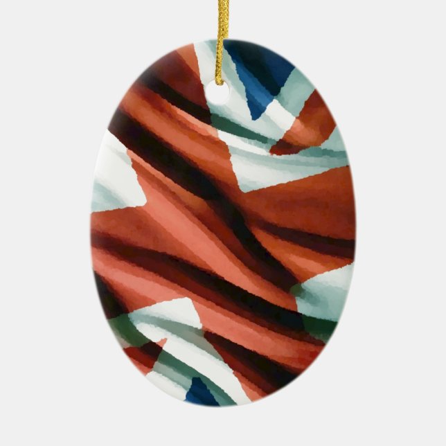 British Flag Pop Art Ceramic Ornament (Front)
