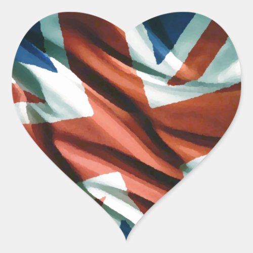 British Flag Pop Art Heart Sticker