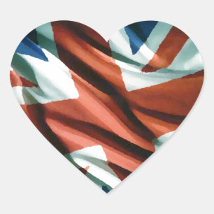 British Flag Pop Art Heart Sticker