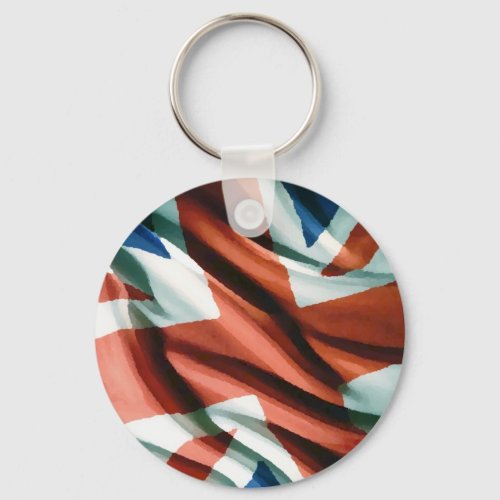 British Flag Pop Art Keychain