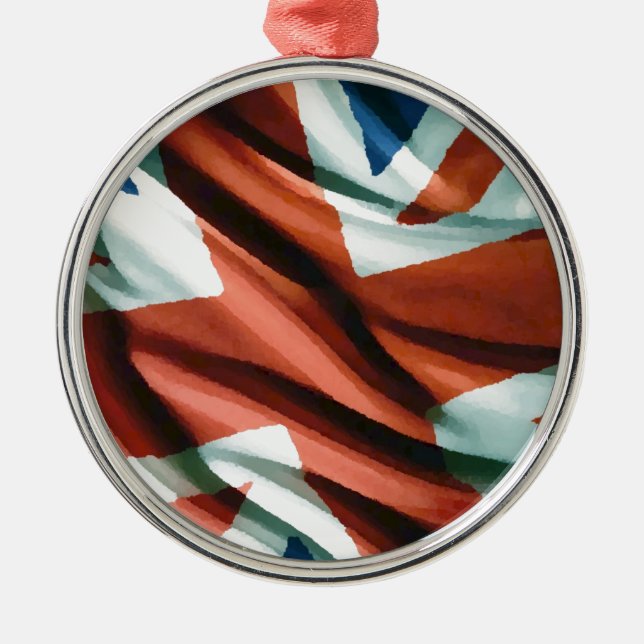 British Flag Pop Art Metal Ornament (Front)