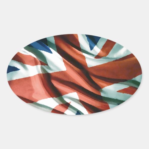 British Flag Pop Art Oval Sticker