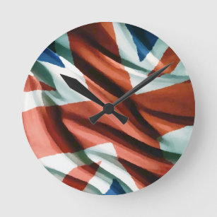 British Flag Pop Art Round Clock