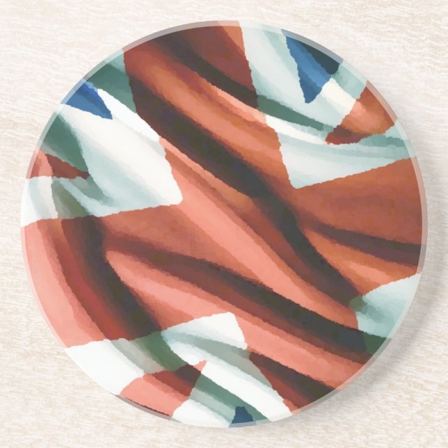British Flag Pop Art Sandstone Coaster (Front)