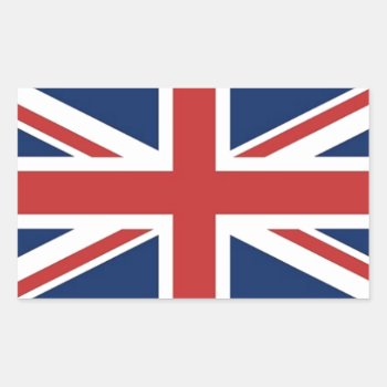 British Flag Rectangular Sticker by LaBebbaDesigns at Zazzle