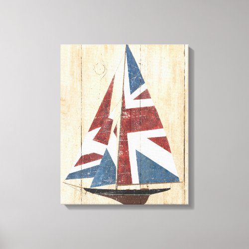 British Flag Sailboat Canvas Print