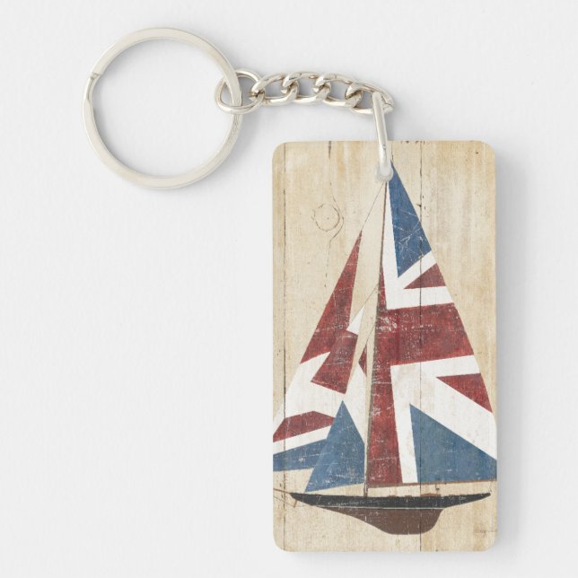British Flag Sailboat Keychain (Front)