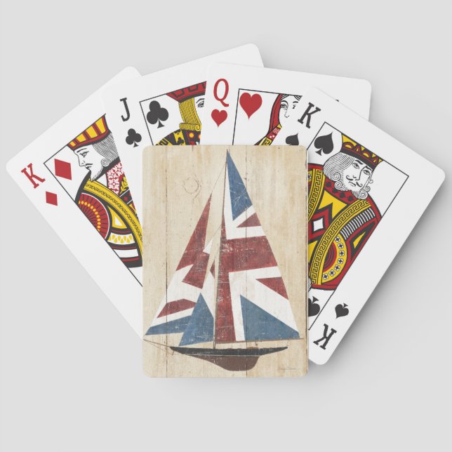 British Flag Sailboat Poker Cards (Back)