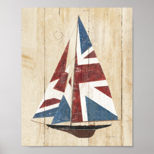 British Flag Sailboat Poster
