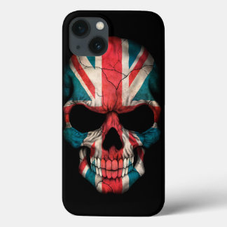 British Flag Skull on Black iPhone 13 Case