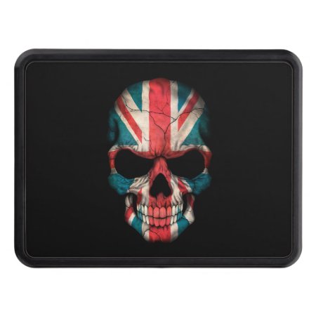 British Flag Skull On Black Tow Hitch Cover