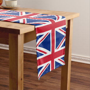 British flag & Sports Union Jacks house decor / UK Short Table Runner
