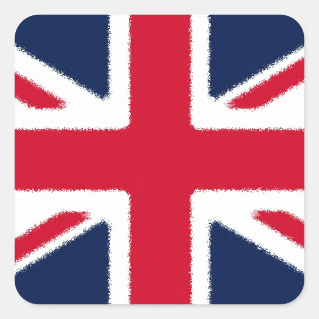 British Flag Square Sticker | Zazzle