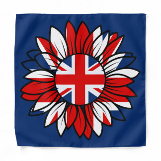 British Flag Sunflower Design Bandana