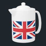 British Flag Tea Pot<br><div class="desc">When it's time for a cuppa, serve it up while sporting UK pride with this Union Jack design. Anglophiles who are not in Britain will also love this design.</div>