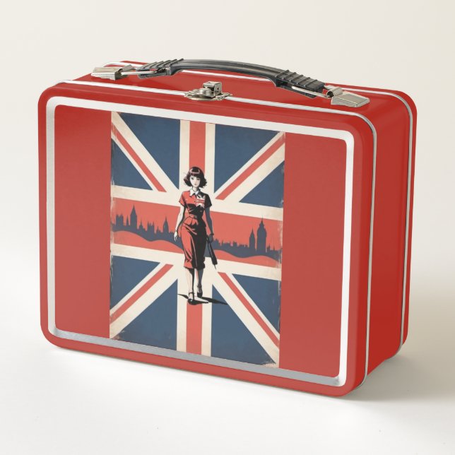British flag union jack england metal lunch box (Front)