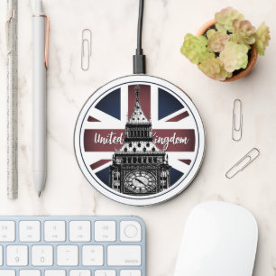 British Flag, Union Jack Flag, Big Ben, UK Wireless Charger
