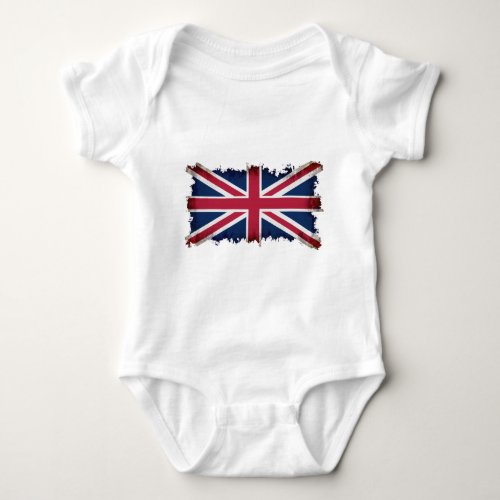 British Flag Union Jack Patriotic Grunge Baby Bodysuit