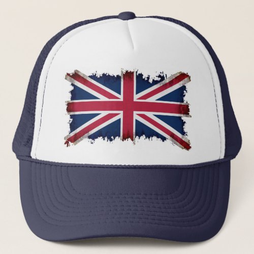 British Flag Union Jack Patriotic Grunge Trucker Hat