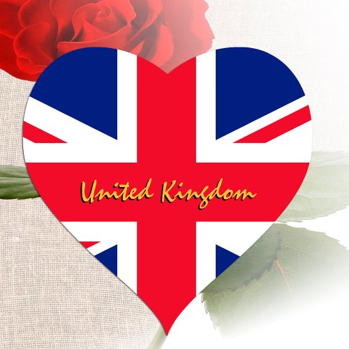 British Flag _ Union Jack patriots United Kingdom Heart Sticker