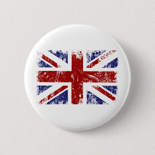 British Flag Union Jack Punk Grunge Button