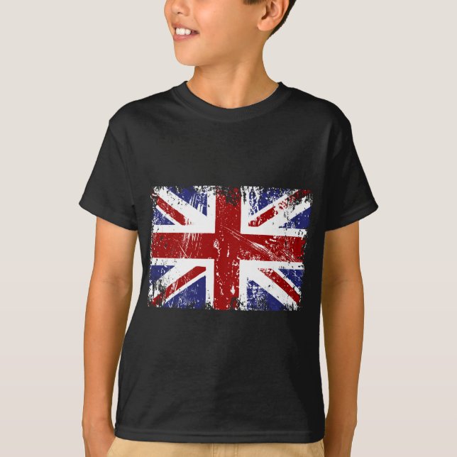 British Flag Union Jack Punk Grunge T-Shirt (Front)