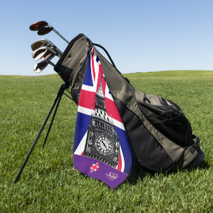 British flag & United Kingdom monogrammed /golf UK Golf Towel