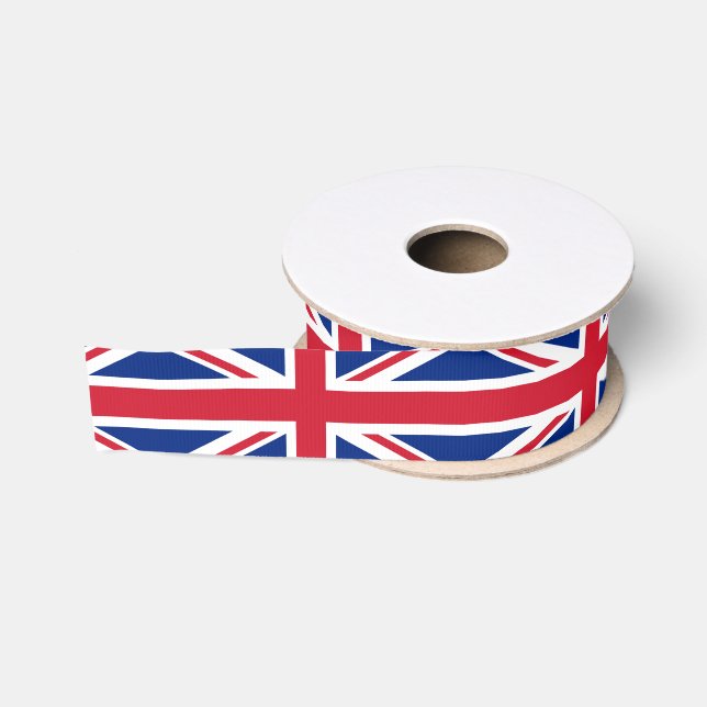 British Flag & United Kingdom travel holiday/sport Grosgrain Ribbon (Spool)