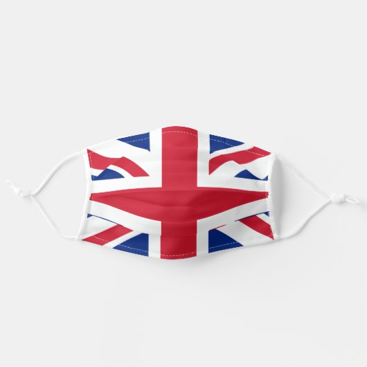 BRITISH FLAG UNITED KINGDOM UNION JACK ADULT CLOTH FACE MASK (Front, Unfolded)