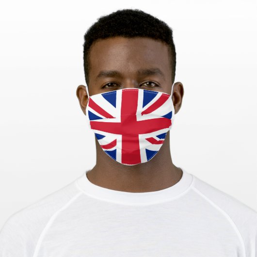 BRITISH FLAG UNITED KINGDOM UNION JACK ADULT CLOTH FACE MASK (Worn)