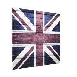 British Flag Vintage Wood Canvas Print