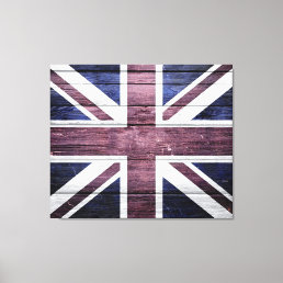 British Flag Vintage Wood Canvas Print