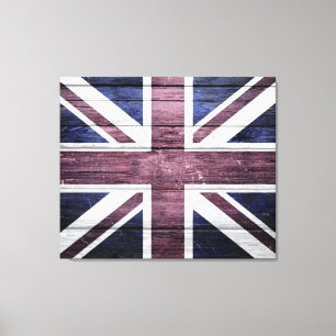 British Flag Vintage Wood Canvas Print
