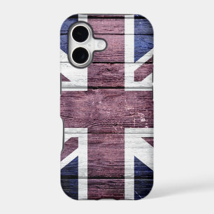 British Flag Vintage Wood iPhone 17 Case