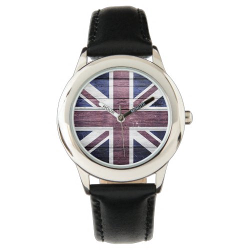 British Flag Vintage Wood Watch