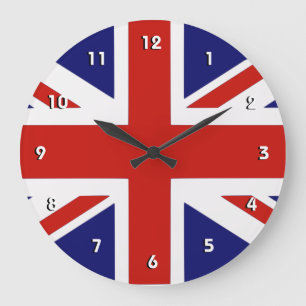 British flag wall clock with numbers
