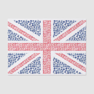 British Flag Watercolor Summer Fruit Union Jack Tissue Paper