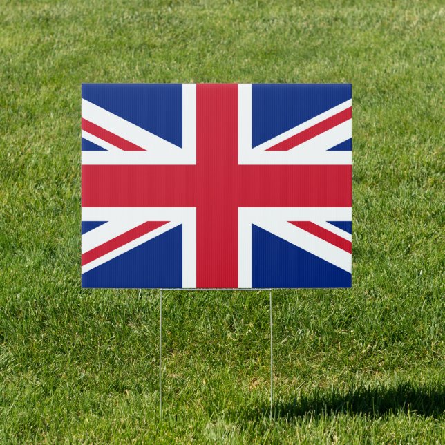 British Flag Yard Sign & Union Jack outdoor sings (Insitu)