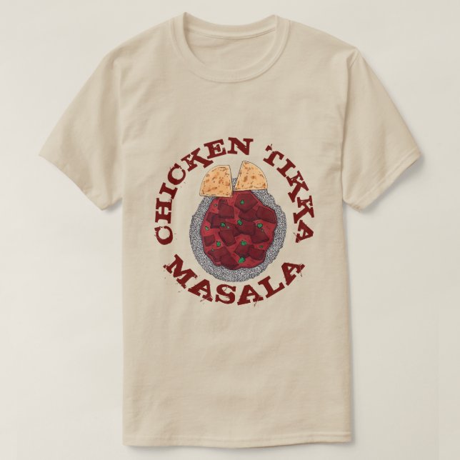 British Food Indian Takeaway Chicken Tikka Masala T-Shirt (Design Front)
