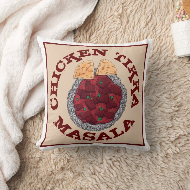 British Food Indian Takeaway Chicken Tikka Masala Throw Pillow (Blanket)