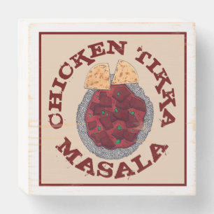 British Food Indian Takeaway Chicken Tikka Masala Wooden Box Sign