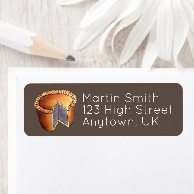 British Food Pork Pie Savoury Pastry UK Cuisine Label (Insitu)