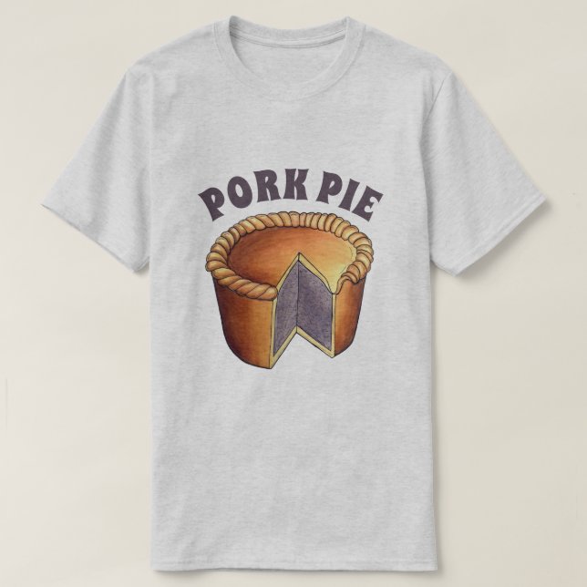 British Food Pork Pie Savoury Pastry UK Cuisine T-Shirt (Design Front)