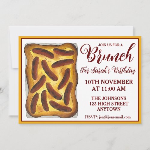 British Food Toad in the Hole Sausages Brunch Invitation