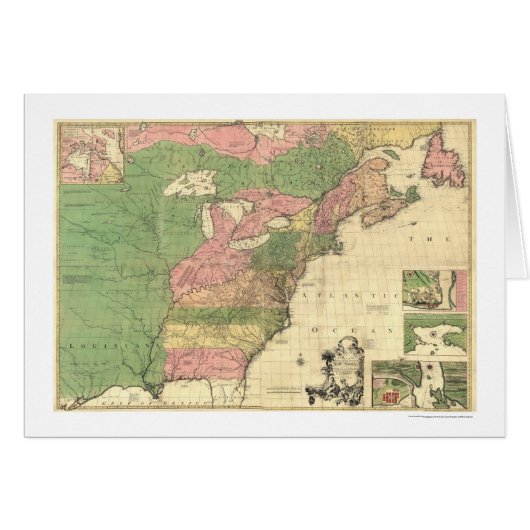 British & French America Map - 1775 Cards (Front Horizontal)