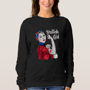 British Girl Great Britain Flag Culture Heritage R Sweatshirt
