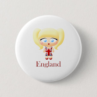 British Girl Pinback Button