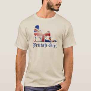 British Girl Silhouette Flag T-Shirt